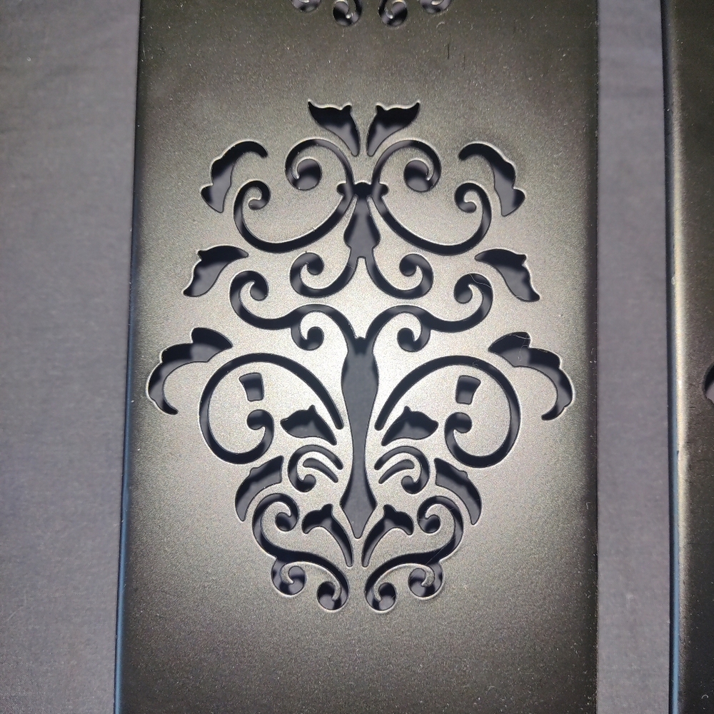 2 Large (20x4) Black Metal Design Sconce Style Candle Holders. - Picture 4 of 6